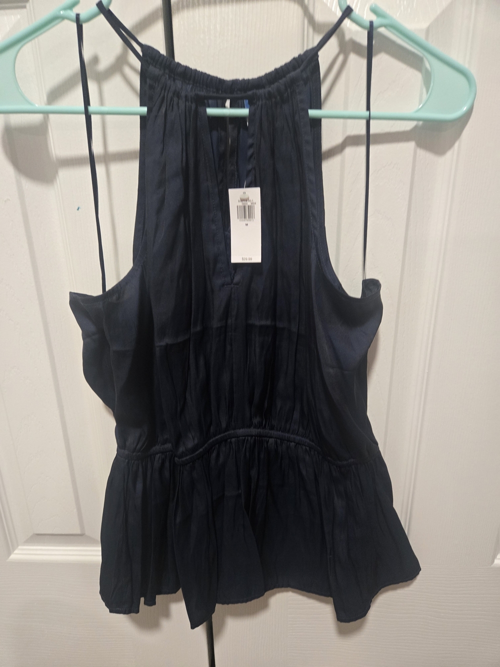 Old Navy Navy Halter Peplum Tank